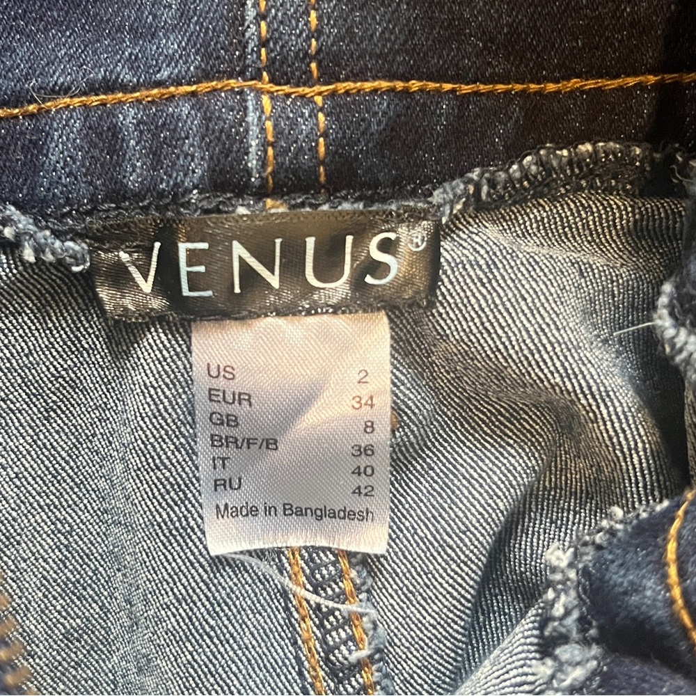 VENUS Dark Blue Denim Zip Front Belted Dress - Picture 6 of 9